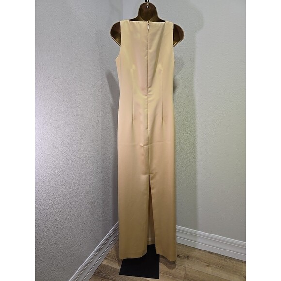 Vintage Rimini Satin Two Piece Maxi Formal Womens 6 Long Jacket Champagne Beige - Picture 6 of 9
